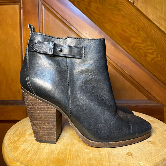 Coach Black Chelsea Brown Heel Boots - Size 6, Pre-owned, Good Condition - Picture 6 of 16